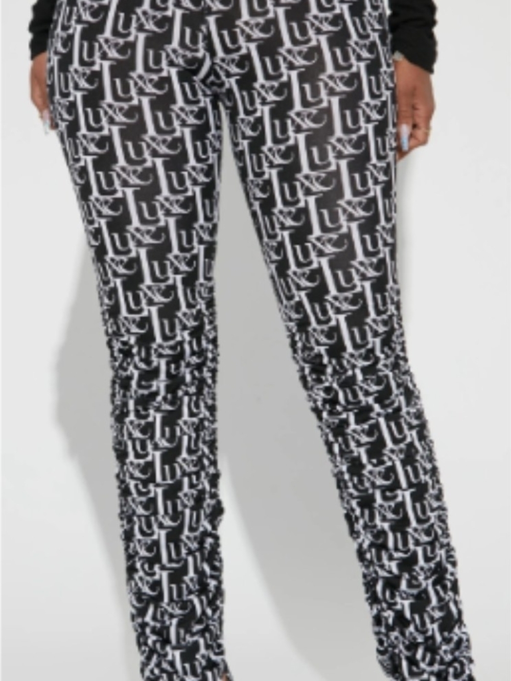 Black & White Logo Print Leggings